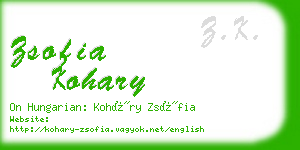 zsofia kohary business card